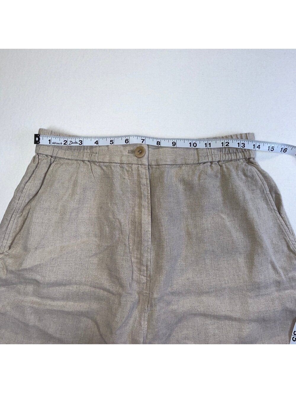 COS 100% Linen Cargo Shorts Women’s Small Beige Oatmeal Relaxed Utility NWOT - Picture 4 of 7